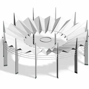Modern Silver Pergola 3d model