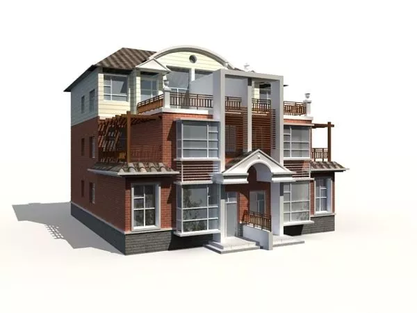 Three Storey Townhouse 3d model Three Storey Townhouse 3d model