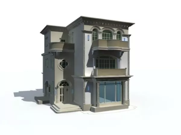 Colonial Mansion Building 3d model