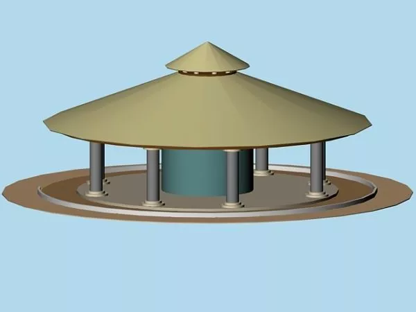 Asian Style Stone Pavilion 3d model