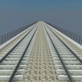 Double-track Railway Bridge 3d model