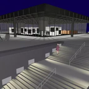 Art Gallery Building House 3d model