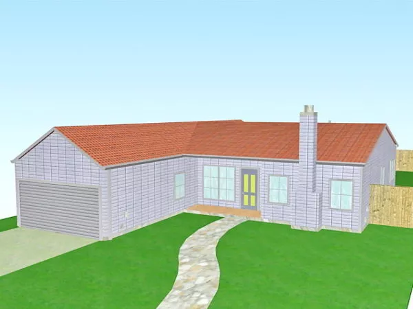 Brick Fence With Column 3d model