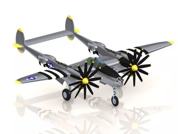 Lockheed P-38 Lightning 3d model Lockheed P-38 Lightning 3d model