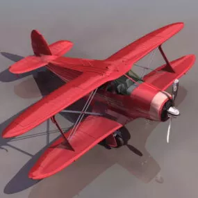 Beechcraft D17s Staggerwing Biplane Aircraft 3d model