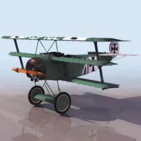 Fokker Dr.i Fighter Aircraft 3d model
