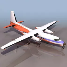 Fokker 27 Turboprop Airliner 3d model
