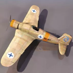 Fiat G.50 Freccia Fighter Aircraft 3d model