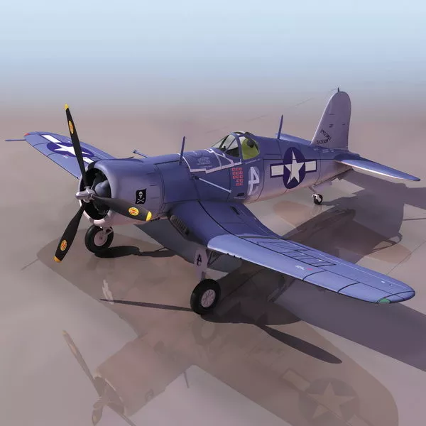 American F4u-1 Corsair Fighter Aircraft 3d model American F4u-1 Corsair Fighter Aircraft 3d model