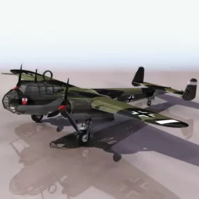 German Dornier Do17 Fighter Aircraft 3d model
