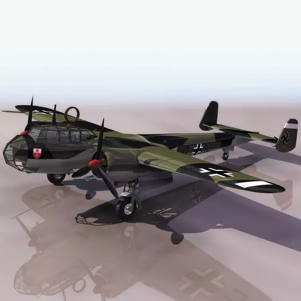 German Dornier Do17 Fighter Aircraft 3d model German Dornier Do17 Fighter Aircraft 3d model