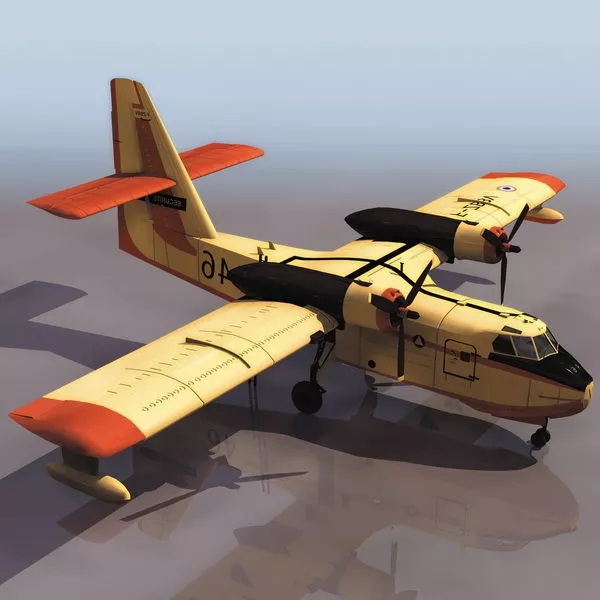 Canadair Cl-215 Firefighting Amphibious Aircraft 3d model Canadair Cl-215 Firefighting Amphibious Aircraft 3d model