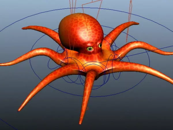 Cartoon Octopus Gosh 3d model