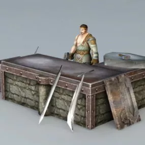 Medieval Asian Blacksmith 3d model
