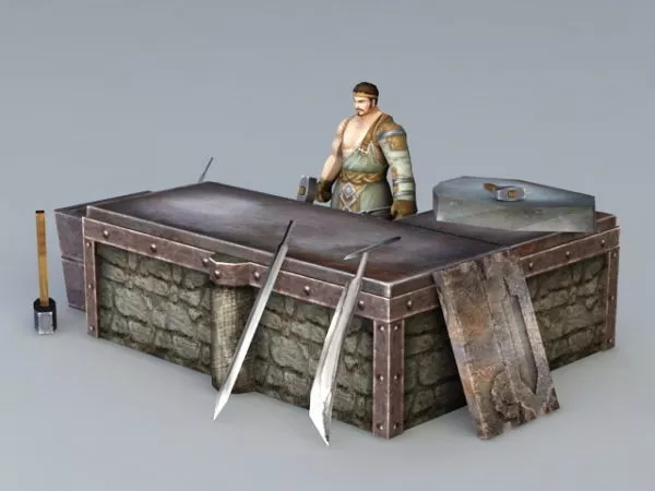 Medieval Asian Blacksmith 3d model Medieval Asian Blacksmith 3d model
