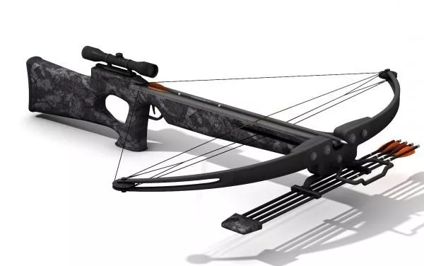 Vintage Wood Crossbow 3d model