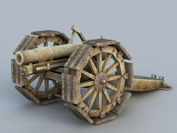 Vintage Cannon Old Artillery 3d model