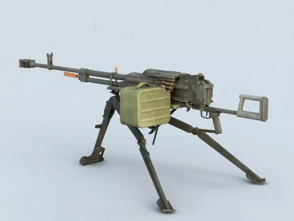 Light Machine Gun With Magazine 3d model Light Machine Gun With Magazine 3d model
