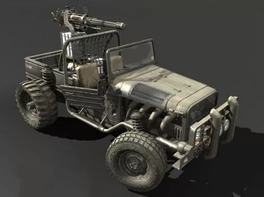 Red Pickup Lowpoly Car 3d model