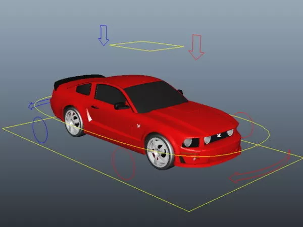 Red Sedan Car Rig 3d model Red Sedan Car Rig 3d model