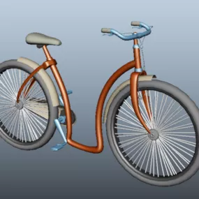 Old Retro Bicycle 3d model