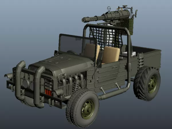 Gun Truck Fighting Combat Vehicle 3d model Gun Truck Fighting Combat Vehicle 3d model