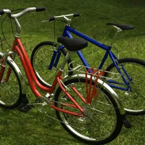 Old Hybrid Bicycle 3d model