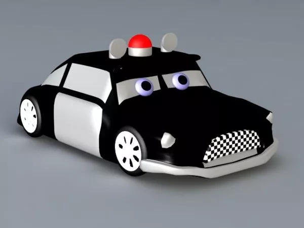 Polygon Cartoon Police Car 3d model Polygon Cartoon Police Car 3d model