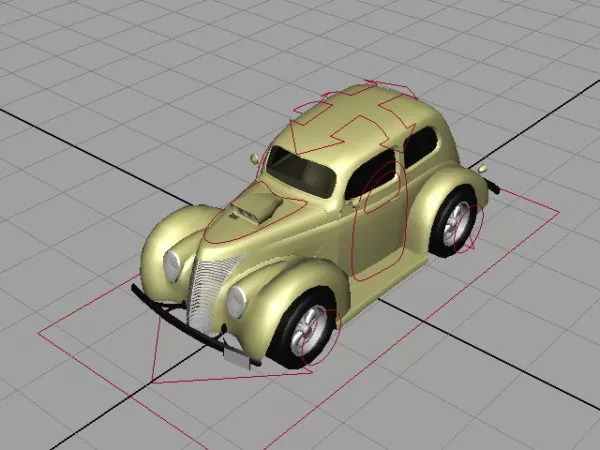 Old Yellow Car Rigged 3d model Old Yellow Car Rigged 3d model