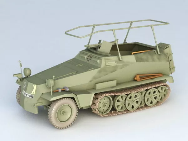 Sd Kfz 250 Military Vehicle 3d model Sd Kfz 250 Military Vehicle 3d model