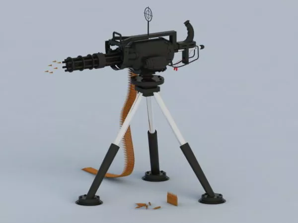 Modern Machine Gun Gatling Gun 3d model Modern Machine Gun Gatling Gun 3d model