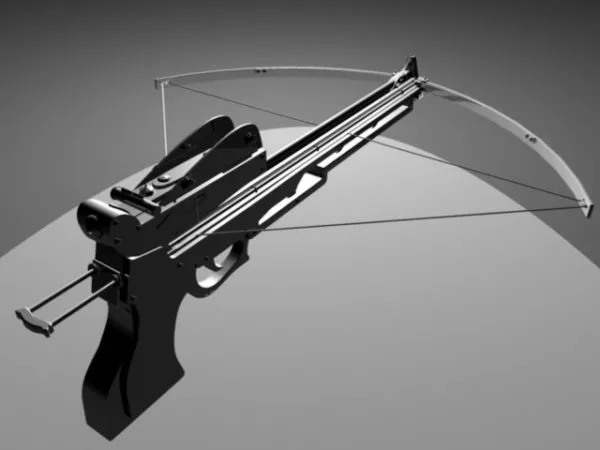 Vintage Wood Crossbow 3d model