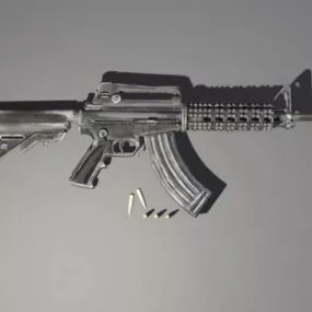 Weapon M4 Carbine Gun With Bullets 3d model