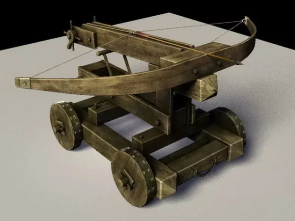 Vintage Wood Crossbow 3d model
