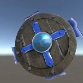 Wooden Shield Weapon 3d model