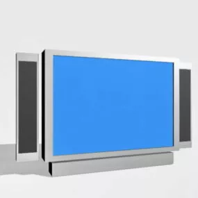 Flat Television With Speaker 3d model