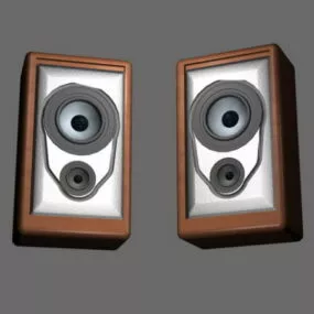 Small Pc Bookshelf Speakers 3d model