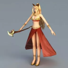 Anime Female Gaming Character 3d model