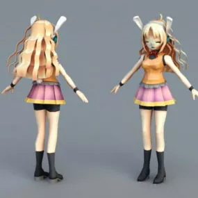 Anime Rabbit Female 3d model