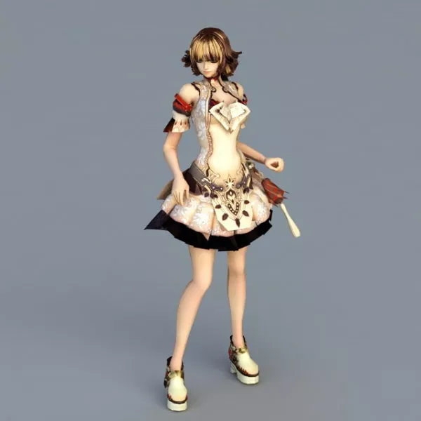 Cute Anime Girl Character 3d model Cute Anime Girl Character 3d model