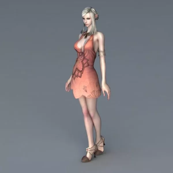 Animated Elf Girl Character 3d model Animated Elf Girl Character 3d model