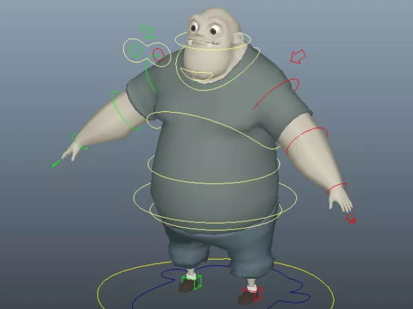 Fat Man Cartoon Character Rigged 3d model Fat Man Cartoon Character Rigged 3d model