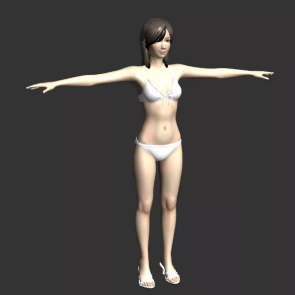 Woman With Bikini Character 3d model Woman With Bikini Character 3d model
