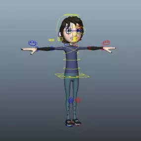 Cartoon Guy Rigged 3d model