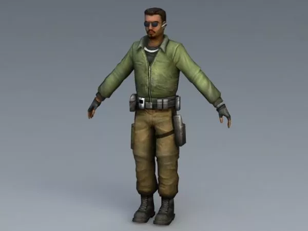 Chinese Soldier In Uniform 3d model