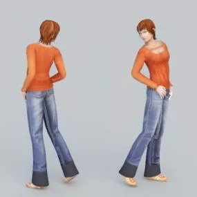 Family Leisure Woman Character 3d model