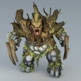 Wood Golem Character 3d model