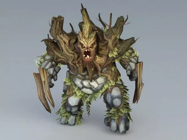 Wood Golem Character 3d model Wood Golem Character 3d model