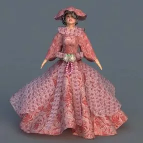 Beautiful Renaissance Lady 3d model