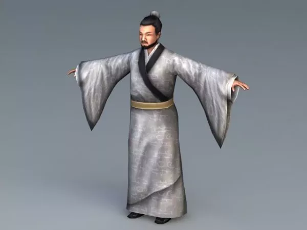 Chinese Scholar Character Rig 3d model Chinese Scholar Character Rig 3d model